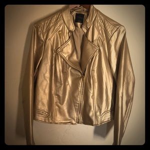 Gold Vegan Leather Jacket